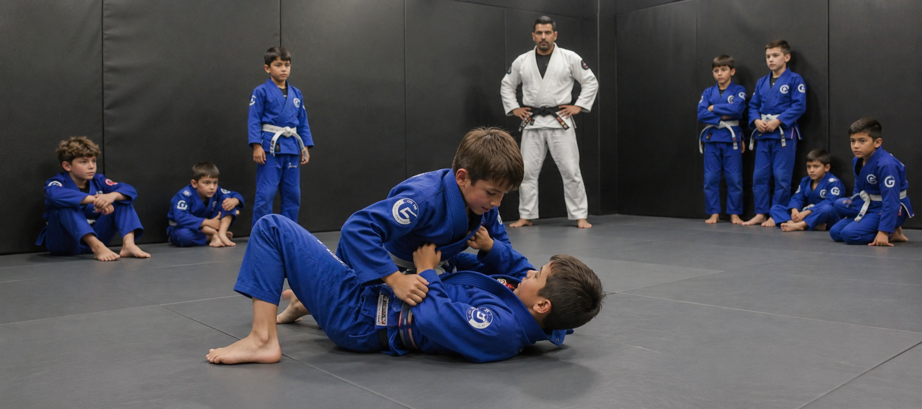 Kids BJJ class at Mobtown MMA